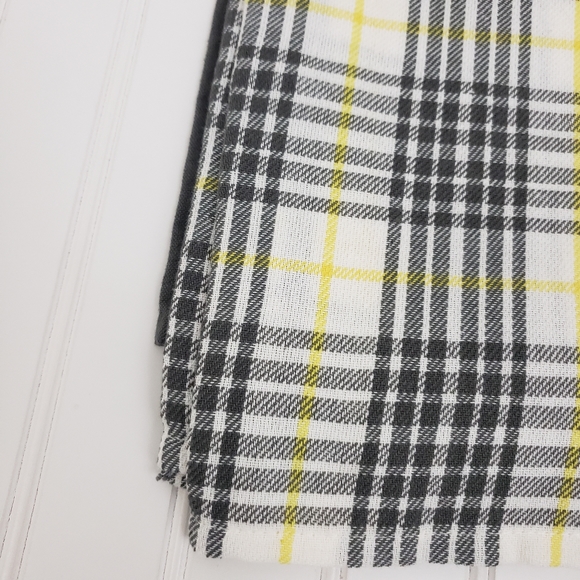 Primitives by Kathy Kitchen Towel Set Cotton County Plaid Gray Yellow NEW - Picture 5 of 6